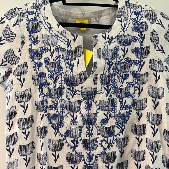 Roberta Roller Rabbit beaded and print dress. Cute for a beach cover up. - Picture 3 of 6